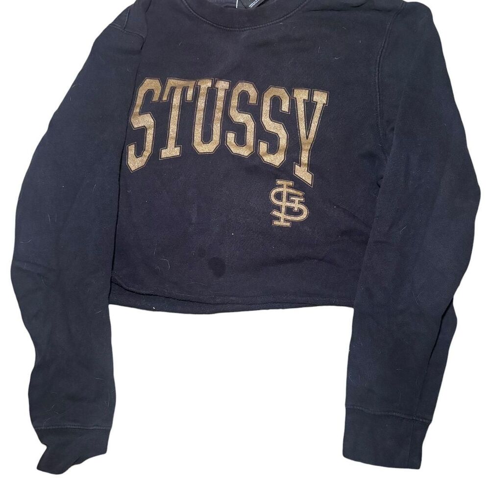 Stussy Women's Black and Yellow Sweatshirt